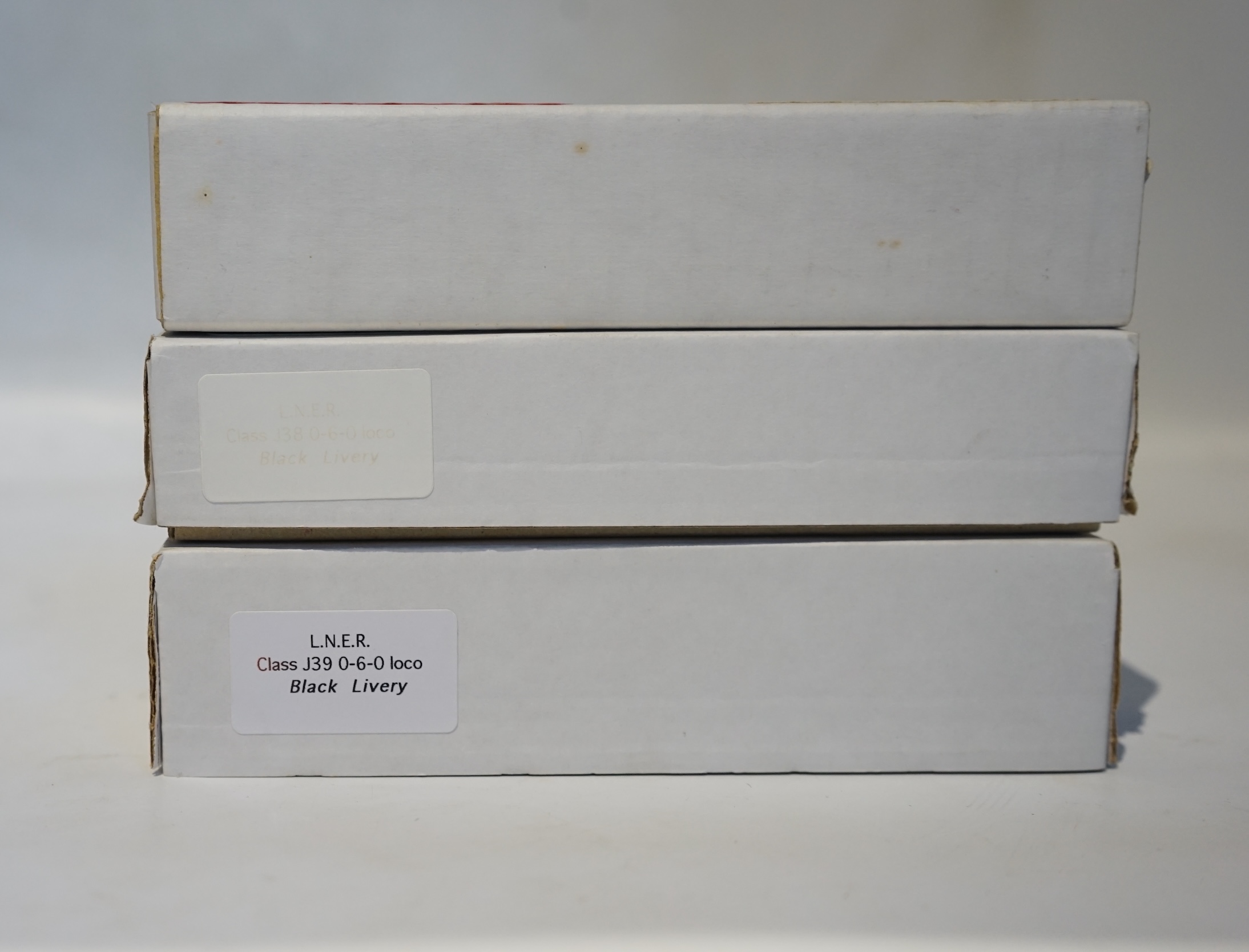 Three boxed Union Mills Models N gauge railway LNER locomotives; a Class J38, 5919, a Class J39, 1802, and a Class J39, 4857. Condition - good.